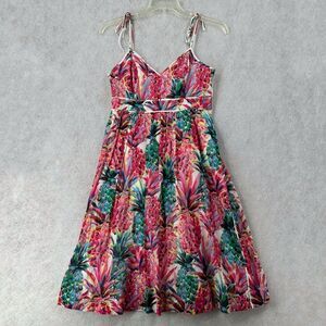 J Crew Midi Dress Womens 6 Spaghetti‎ Strap Ratti Painted Pineapple G5138